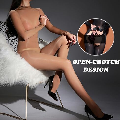 RUIBAVYA Body Stockings For Women Sexy Lingerie Bodysuit Oil Shiny Bodystocking Nylon Full Body Stocking in Saudi Arabia