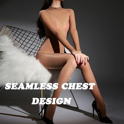 RUIBAVYA Body Stockings For Women Sexy Lingerie Bodysuit Oil Shiny Bodystocking Nylon Full Body Stocking in Saudi Arabia