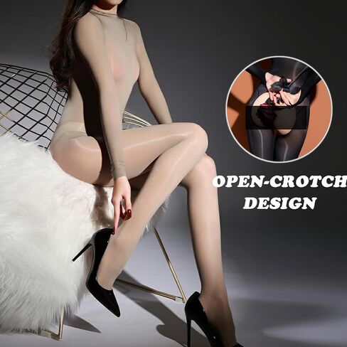 RUIBAVYA Body Stockings For Women Sexy Lingerie Bodysuit Oil Shiny Bodystocking Nylon Full Body Stocking in Saudi Arabia