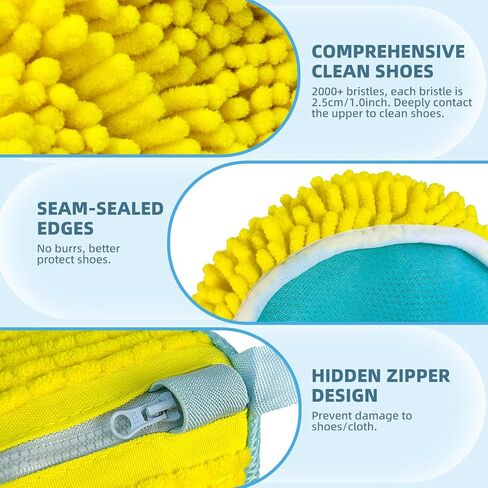 Shoe Washing Machine Bag, Sneaker Laundry Shoe Bag for Washer and Dryer, Durable Mesh Laundry Bags for Delicates Shoes Washing Bag with Side Zip, Reusable Shoe Bag for Gym Shoes(Yellow 1PCs) in Saudi Arabia