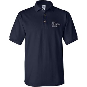Best Grandpa Ever Embroidery Design Adult Unisex Cotton Polo Shirt
