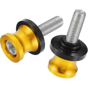 1 Pair Swingarm Spools, 10mm M10x1.5 CNC Swing Arm Spools Sliders Stand Universal for Motorbike Durable Aluminum Alloy Gold Tone Silver Tone Stable