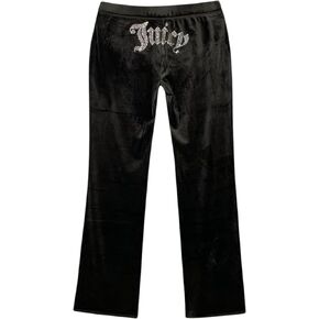 Juicy Couture Women's Plus Size Bling Velour Track Pants (US, Alpha, 2X, Plus, Regular, Black)