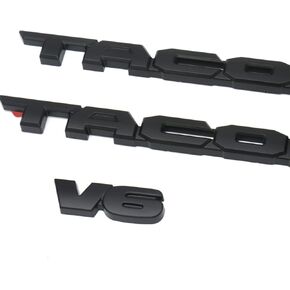 Emblem Overlays 3Pcs Compatible with Tacoma 2016-2024 ABS Plastic Badge Emblems Overlay 0411 with Strong Adhesive Matte Black