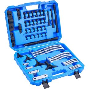24pc Heavy Duty Gear Puller Set - 3" 4" 6" 8" Bearing & Pulley Puller Kit with Reversible 2/3 Jaw Design, for Flywheel, Gear, Bearing Removal