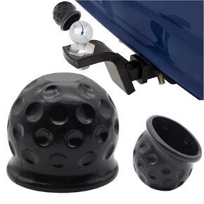 Tow Bar Ball Cap Towing Hitch Trailer Ball Cover Caravan Truck Trailer Towball Protect 50Mm Rubber Black Universal Car Accessories