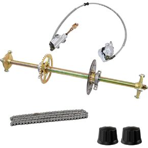GO KART AXLE KIT 32 بوصة محور خلفي DIY GO KART أجزاء مع محور+فرامل الفرجار+قرص الفرامل+محمل كتلة وسادة+428 سلسلة+41T محور العجل