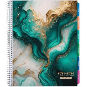 أغسطس 2024 - يوليو 2025 دفتر مخطط دروس المعلم لايت 8.5 × 11 منظم شهري أسبوعي يومي - يتضمن 7 فترات، تقويم مؤرخ، علامات تبويب الصفحات، إشارة مرجعية، وملصقات التخطيط (بتلات قوس قزح)