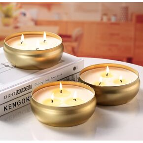 شموع Kedtui Citronella ، 3 عبوات كل 3-wick شمعة الصويا الصويا شمع مجموعة الهدايا القصدير المحمولة ، في الهواء الطلق والداخلية