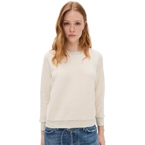 perfectwhitetee Women's Ziggy Inside Out Fleece Long Sleeve Shrunken Crewneck Sweatshirt