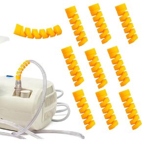 10 Pack Oxygen Tube Support Crimp Straightener for Oxygen Hose Keep Oxygen Hose from Kinking, Oxygen Tubing Supports Oxygen Accessories（Yellow）