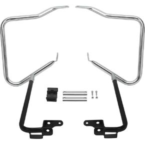 حانات حارس حرس Ecotric Saddlebag متوافقة مع 2014-2024 Harley Davidson Touring Street Road Glide Flh Facs Guard Mount Black
