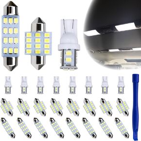 24 PCS Interior Led Dome Lights for Cars, 194 T10 DE3175 578 31mm 42mm Bombillas Led Para Carro, Alla Lighting for Car Map License Plate Door Side Marker Cornering Trunk Light (Purple)