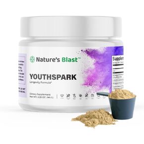 ملحق Louthspark طول العمر - مكملات عمر نكهة الفاكهة مع Ashwagandha و Astragalus والقرفة - زجاجة واحدة