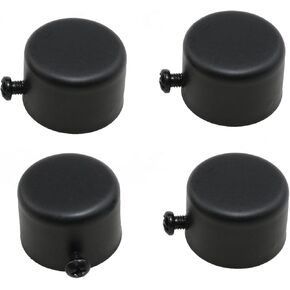 4pcs نافذة سوداء إغلاق المعادن الإغلاق النهائي قابس القطب القطب مع التثبيت قضبان الستار