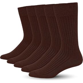 SERISIMPLE Men's Dress Socks - Bamboo Viscose Thin Ribbed Knit, Silky & Soft, Lightweight Business Crew Socks 5 Pairs