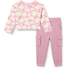Amazon Essentials Girls and Toddlers' Long Sleeve T-Shirt and Pull on Pants Set