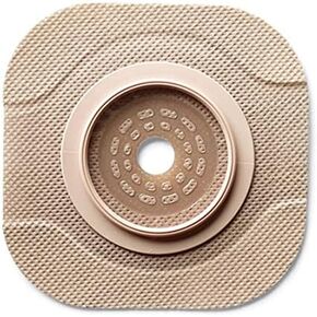Hollister 112014 CeraPlus Flat Skin Barrier, Pre-Sized 1" Opening, Flange Size 1-3/4", Green Color Code Match, 5 Pack – Ostomy Skin Barrier, Ostomy Supplies, Adhesive Border (Tape)