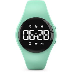Watch Digital Addermeter Watch ، خطوات عداد ، ساعة معصم مقاومة للماء ، إنذار الاهتزاز ، ساعة توقيت ، هدية رائعة للأطفال المراهقين الفتيات (الأرجواني)