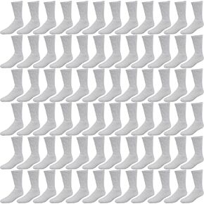 Winterlace 72 Pairs 80% Cotton Crew Socks Men Women, Athletic Casual Moisture Wicking Bulk Pack Sport