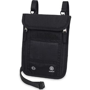 Travel Neck Wallet – Travel pouch and RFID Blocking Passport Holder for Women and Men - Slim Travel Wallet to Keep Your Cash, Passport, Credit Cards Safe. Easy to Conceal Passport Wallets.