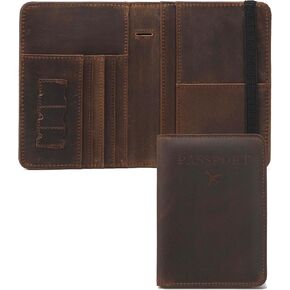 LANNSYNE Vintage Leather Passport Holder Cover Wallet RFID Blocking, Passport Card Holder Covers Case Travel Essentials For Men/Women