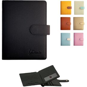 Valante 3 أضعاف RFID Airtag Travel Passport Wallet مع 21 جيوب وفتحات البطاقات (وردي ناعم ، 6 * 4 بوصة)