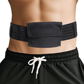 Peritoneal Dialysis Belt, Breathable Mesh PD Catheter Fixation Belt, Used for Safe Gastric and Abdominal Feeding of Peg, G, J Tubes for Male and Female Adult Patients, with Storage Bag (Black,S)