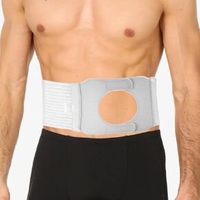 Ostomy Support Belt, Adjustable Stoma Support Belt Medical Ostomy Hernia Belt, Ileostomy Belt, Abdominal Ostomy Hernia Binder Supplies, Universal Ostomy Belt Helps Protection Ostomy Bag(Gray,L)