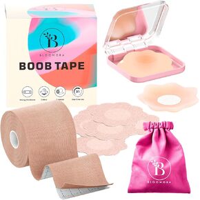الشريط المعتوه - شريط رفع الثدي ، أغطية حلمة السيليكون ، boobtape لرفع الثدي