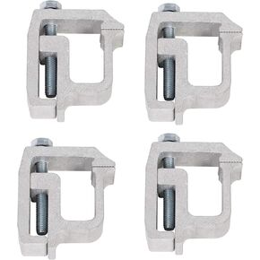 KUAFU Truck Cap Mounting Clamps Compatible with Chevrolet Chevy Ford Dodge Ram Sierra Dakota Ram 1500 2500 3500 F150 F250 for Mounting Caps Camper Shell Topper Canopy Heavy Duty Aluminum (4Pcs-Silver)