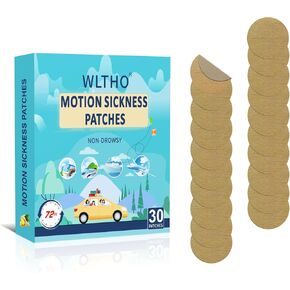 30ct Motion Sickness Patches Non Drowsy, Sea Sickness Patch for Cruise Travel Essentials, Waterproof Patches Behind Ear, Custom Cute Color, Long Last 72H