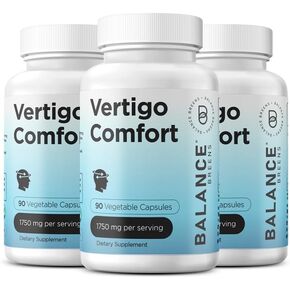 ملحق الإغاثة الدوار 1750mg ، 90 كبسولة - الدعم الطبيعي لمرض الحركة ، الدوار ، طنين الأذن ، الصداع النصفي ، توازن الأذن الداخلية (حزمة 1)