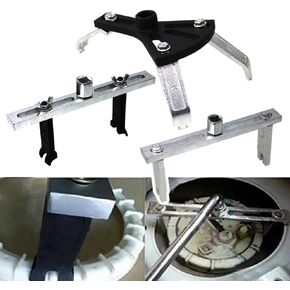 RULLINE 3Pcs Universal Fuel Pump Removal Tool Set - Adjustable Lock Ring Spanner Wrench for Fuel Pump Module and Tank Lid Cover Removal