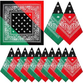12 Pcs Square Handkerchief 21 Inch Bandanna Scarf for Women Men Afro Bandana Handkerchief Bandanas Cowboy Scarf