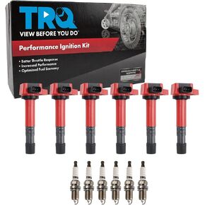 TRQ Performance Kit Kit Red متوافق مع 2001-2009 Acura MDX 2004-2007 Honda Accord 2003-2008 Pilot 2006-2008 Ridgeline