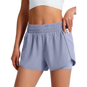 Ksmien Women's Running Shorts Quick Dry Lightweight Athletic Workout Shorts with Liner Phone Pockets