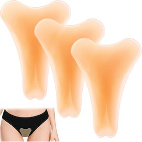 3 Pack Y Shape Concealer for Women, Reusable Invisible Self-adhesive Silicone Pads, Underwear Guard Seamless Hider Covers Silicone Insert for Bikini Leggings Swimsuits Yoga Pants Turquoise