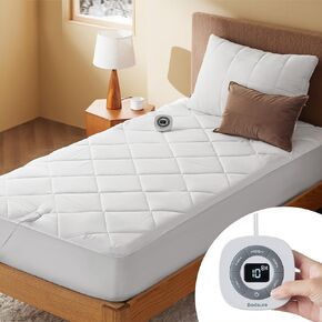 Bedsure Heated Mattress Pad Queen - Bed Warmer with Memory & Preheat Function, 12-Hour Auto Off & 10 Heat Settings, Dual Controllers, Fast Heating, Coral Fleece Electric Mattress Pad Queen, 60"x80"