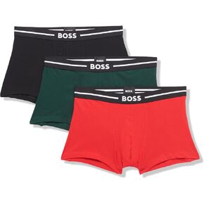 BOSS mens 3 Pack Bold Logo Cotton Stretch Trunks