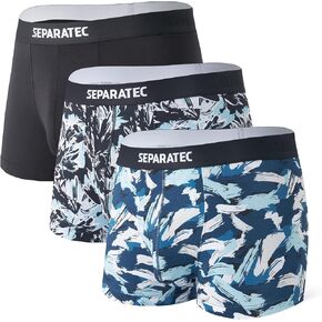 Separatec Men Underwear, Soft Underwear Trunks,Dual Pouch for Men,3 Pack