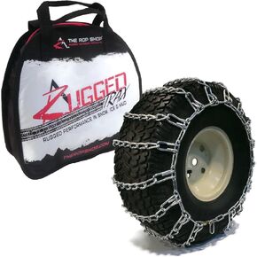 The ROP Shop | New Pair 2 Link TIRE Chains 18x8.5x8 for John Deere Lawn Mower Tractor Rider