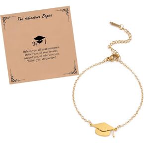 Personalized Graduation Charm Bracelets for Her Him,Class of 2025,Unique Graduation Gifts for College/High School/8th Grade/5th Grade/Middle School/Masters Degree