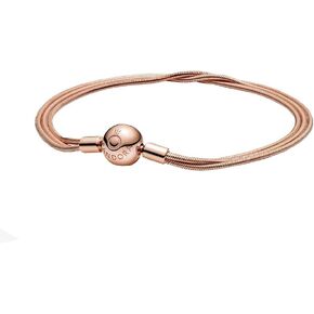 Pandora Pandora Moments Multi Snake Chain Pandora Bracelet Rose ، الحجم: 16 سم ، 6.3 بوصة - 589338C00-16