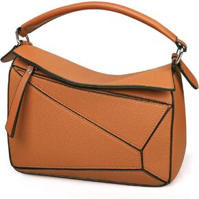 Women's Handbags Leather Crossbody Bags Womens Top-Handle Handbags Puzzle Bag Small Crossbody Bag Adjustable Strap Purse
