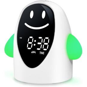 Dreamsky Kids Allad ، ساعة تدريب على النوم على مدار الساعة الصغار يبقون في السرير ، حسنًا ، يستيقظون على الأطفال والفتيان والبنات ، مع ضوء ليلة السرير ، هدايا روبوت لطيفة