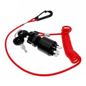 5005801 مفتاح مفتاح القوارب مفتاح التبديل و Safety Lanyard Assembly لـ OMC Johnson Evinrude 40-200HP المحرك الخارجي 175974