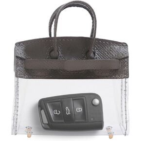 Mini Creative Car Key Case, Small Transparent Handbag Key Holder Wallet, Keychain Bag Car Key Fob Case Cute Present for Woman Girl (Black)