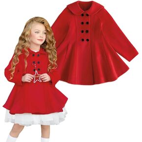 Simplee kids Girls Dress Coat Lapel Button Winter Jackets Coats Long Sleeve Outerwear with Pockets 4-14Years