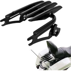 KUAFU Detachable Stealth Mounting Luggage Rack Compatible with 2009-2024 Harley Touring Road King Electra Glide Road Glide Street Glide Replacement for 53566-09A Black Two-Up Motorcycle Trunk Rack
